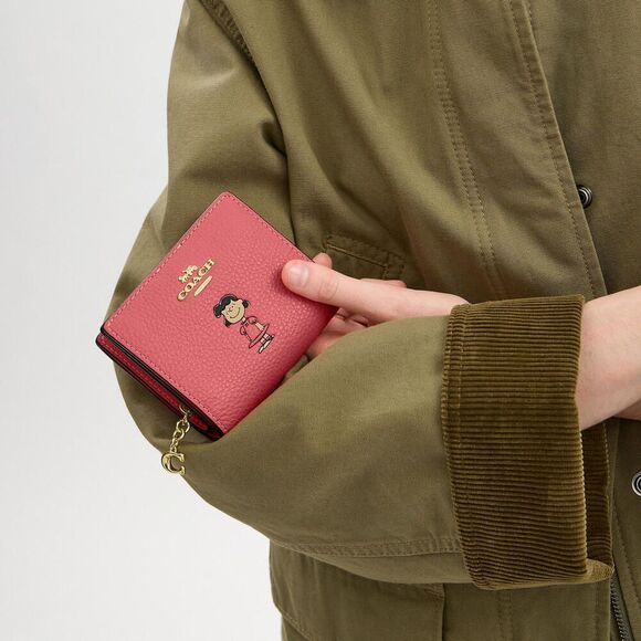Coach X Peanuts Leather Snap Wallet With Lucy Bag Purse - Picture 4 of 11